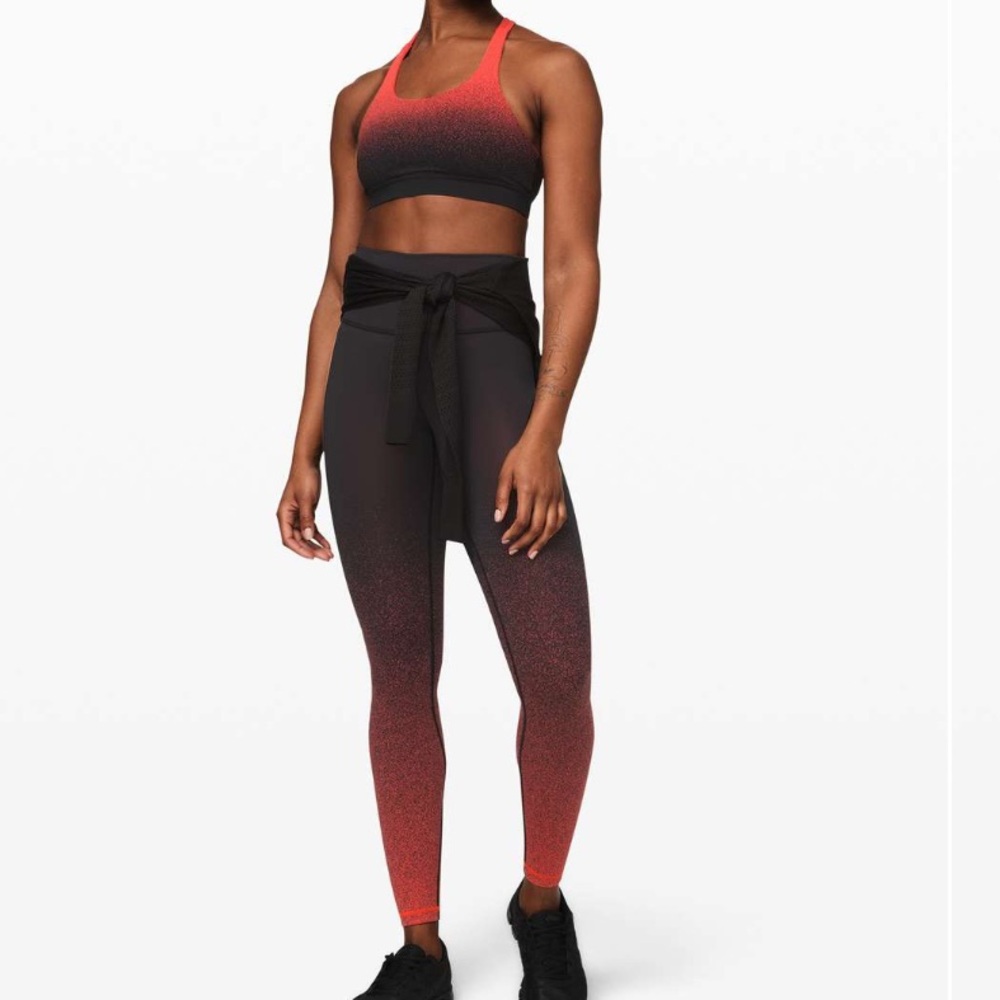 lululemon athletica Red and Black Ombre Leggings